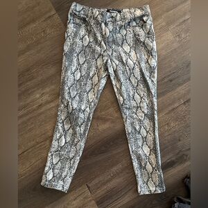 Size 10R, snake skin pattern, jeans. Smoke free, pet friendly home.